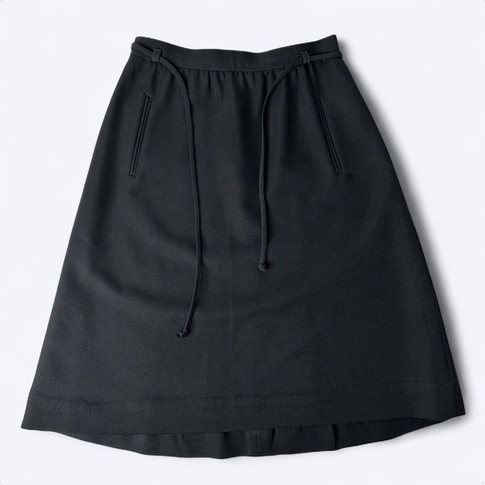Vintage Pantter‎ Black Knee Length A Line Skirt Womens Sz 9/10 Union Made 70s
